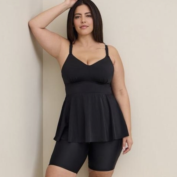 Torrid Wire-Free Racerback Tankini, pink 6x D/DD Fits DDD/F - Picture 5 of 8